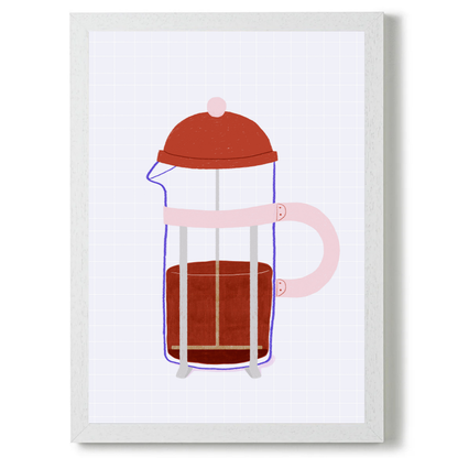 French press Coffee Blue by Ani Vidotto