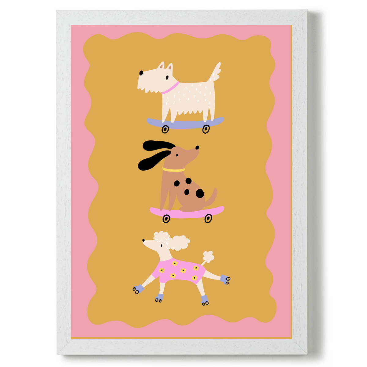 Roller Skating Dogs by Print Studio By Anya