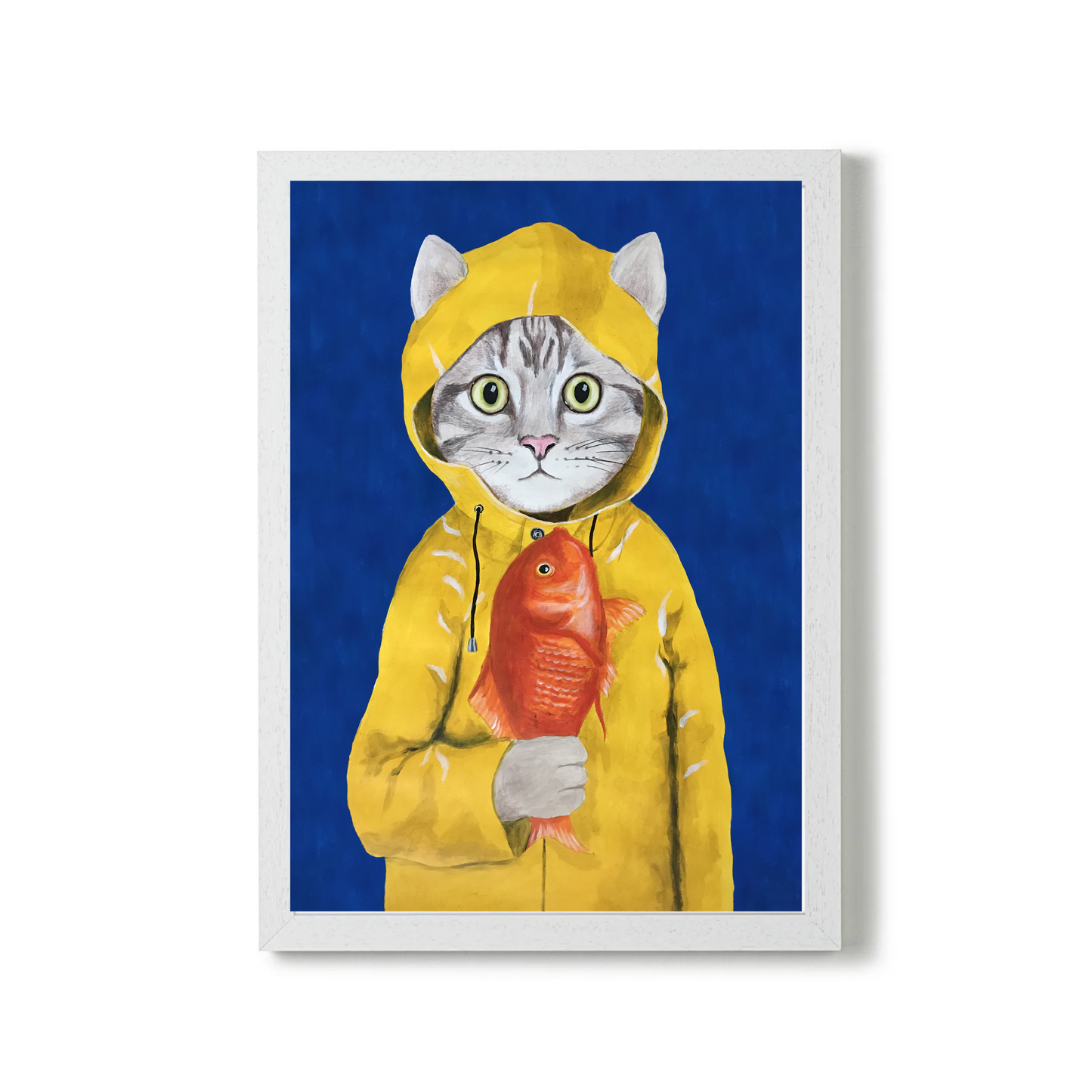 Cat With Fish by Coco Deparis