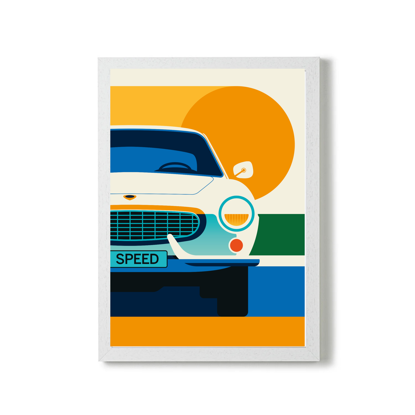 White Vintage Sports Car by Bo Lundberg