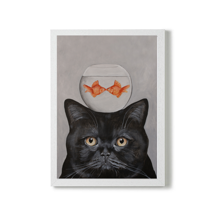 Cat With Fishbowl by Coco Deparis