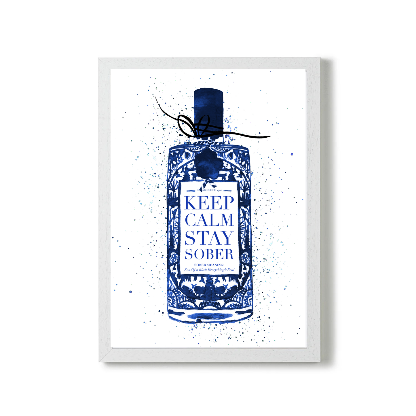 Keep Calm Stay Sober (Blue) by Mercedes Lopez