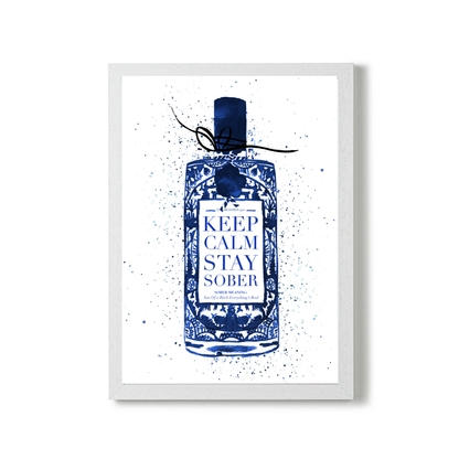 Keep Calm Stay Sober (Blue) by Mercedes Lopez