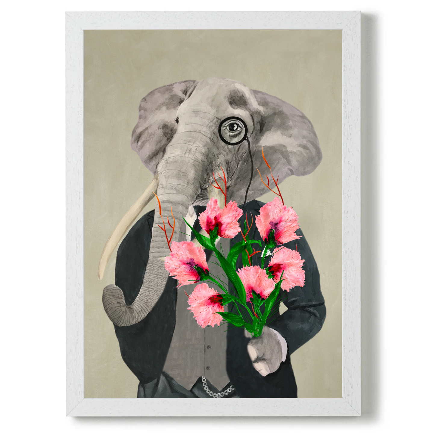 Elephant with Flowers by Coco Deparis