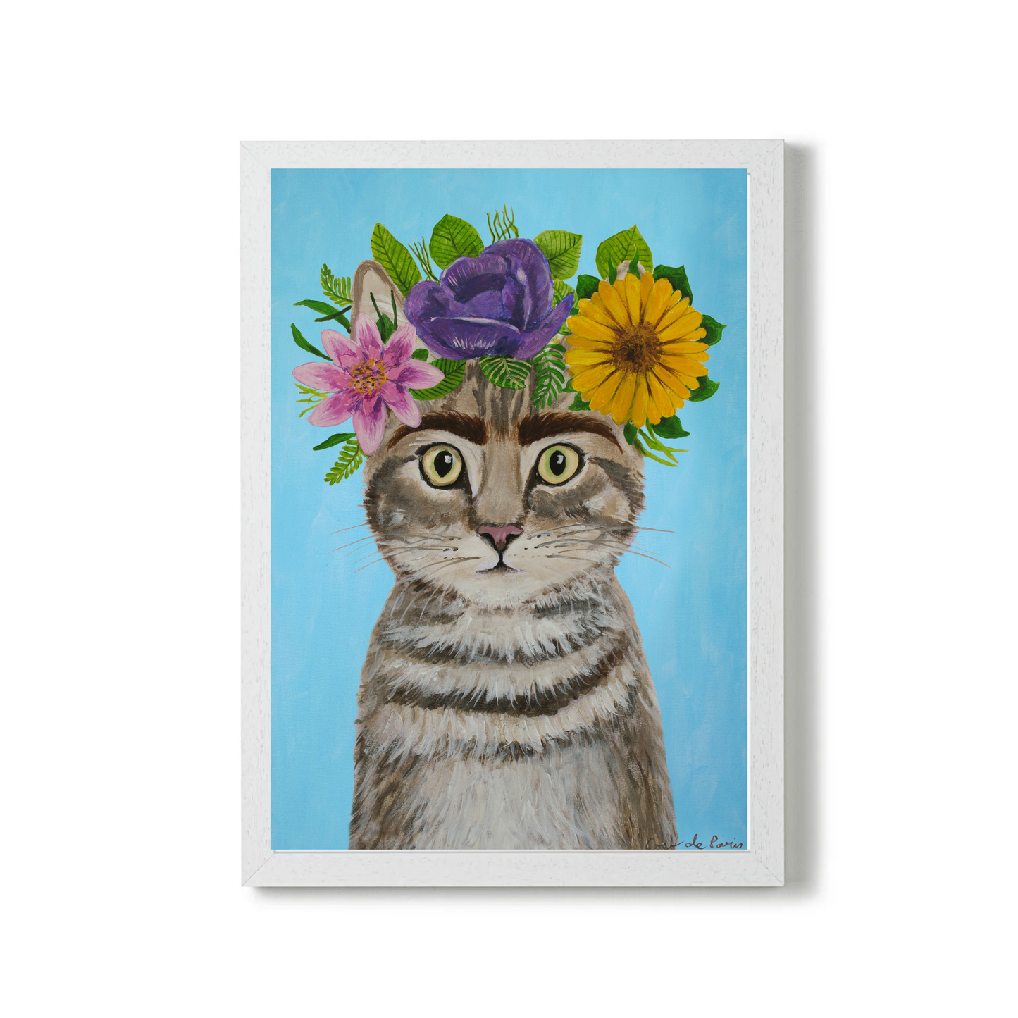 Frida Kahlo Cat Blue by Coco Deparis