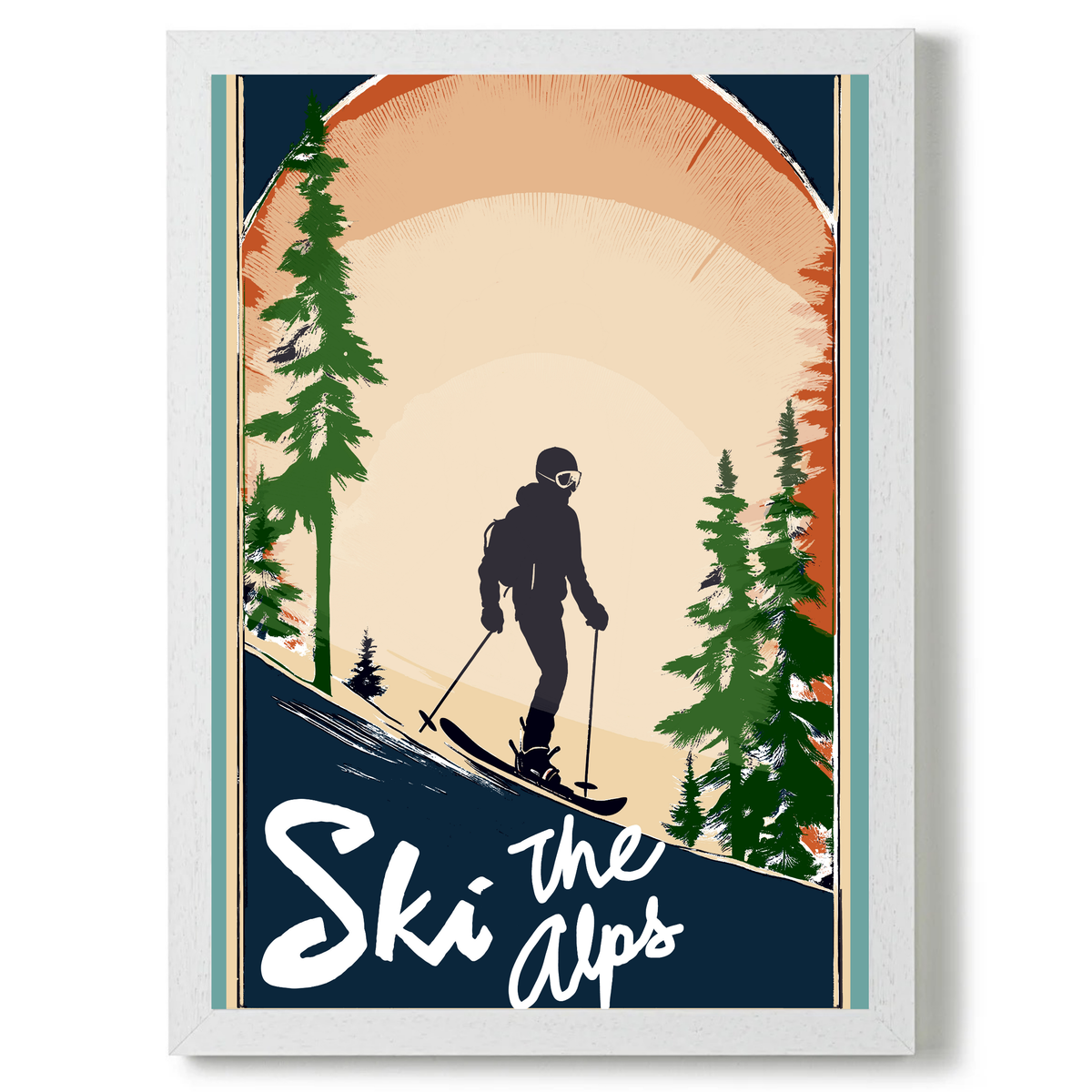 Vintage Ski The Alps by Cartissi