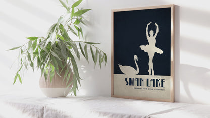 Swan Lake Ballet Poster Contemporary Art Print by Kubistika