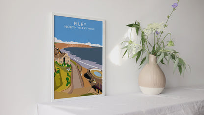 Filey North Yorkshire Framed Digital Art Print by Richard O'Neill