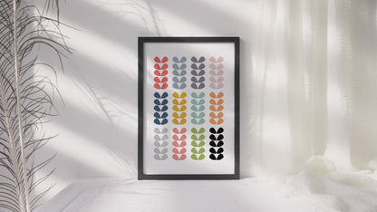 Scandinavian Folk Rainbow Leaves Original