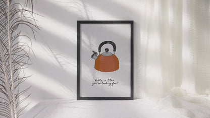 Hello Is It Tea Print By Orara Studio, Framed Kitchen Wall Art