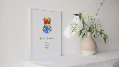 Vintage Wonder Woman Modern Fashion Print