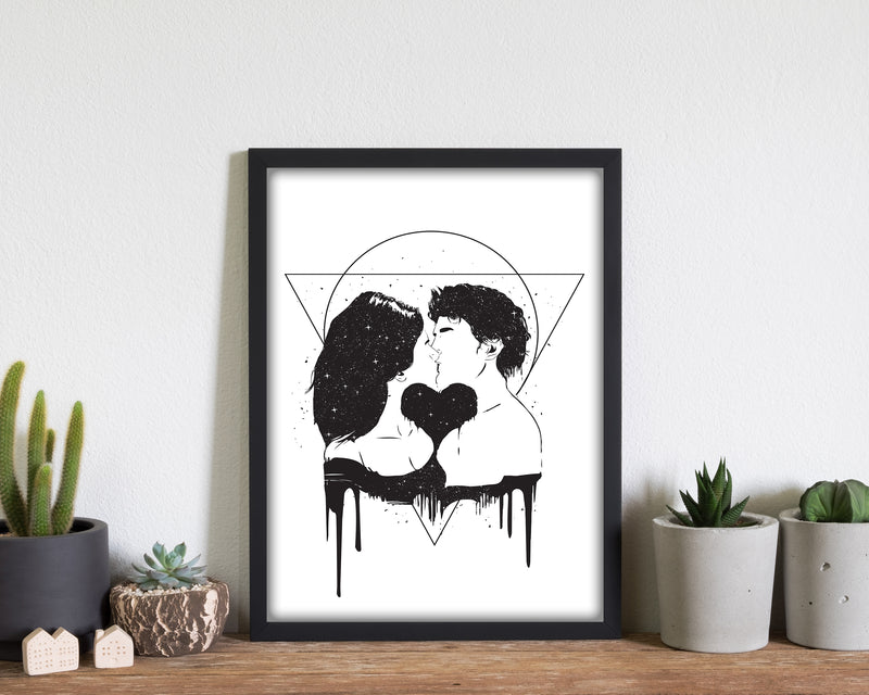 Cosmic Love B&W Art Print by Balaz Solti