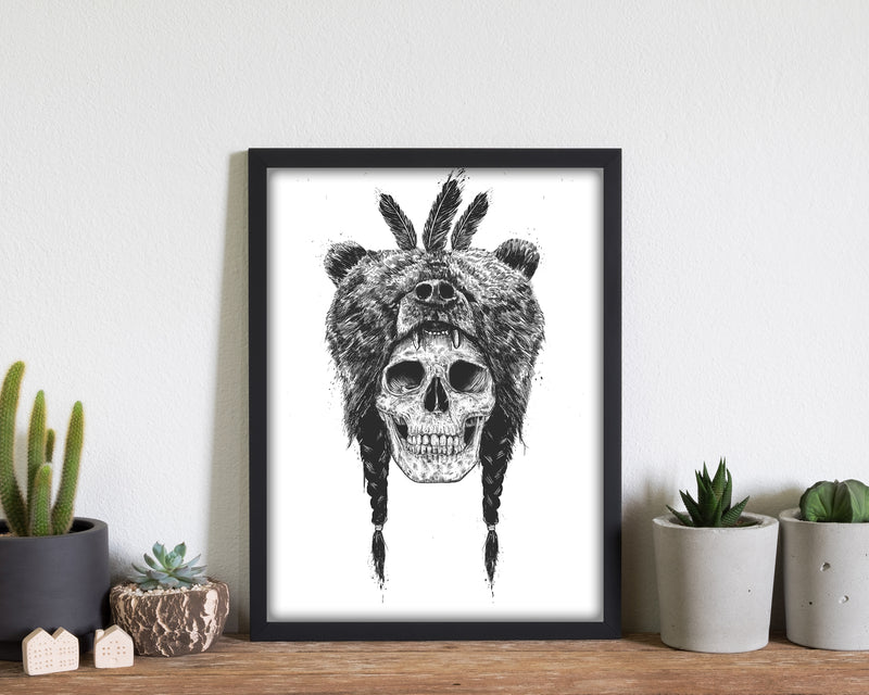 Dead Shaman B&W Gothic Art Print by Balaz Solti