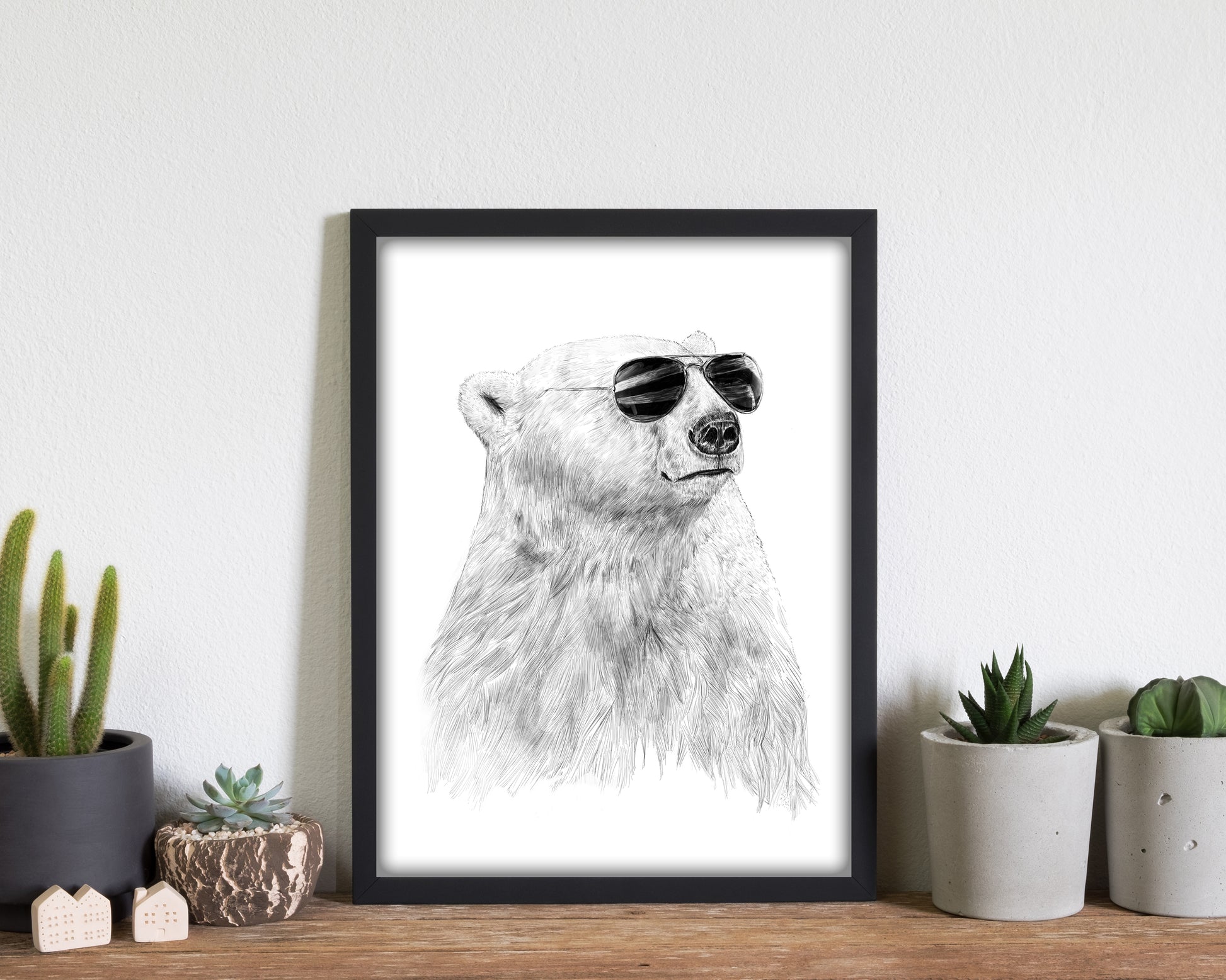Don't Let The Sun Go Down Bear Animal Art Print by Balaz Solti