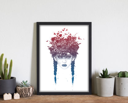 Summer Queen Colour Art Print by Balaz Solti