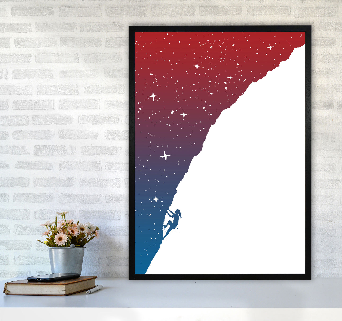 Night Climber Colour Art Print by Balaz Solti A1 White Frame