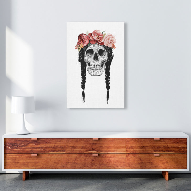 Festival Floral Skull Art Print by Balaz Solti A1 Canvas