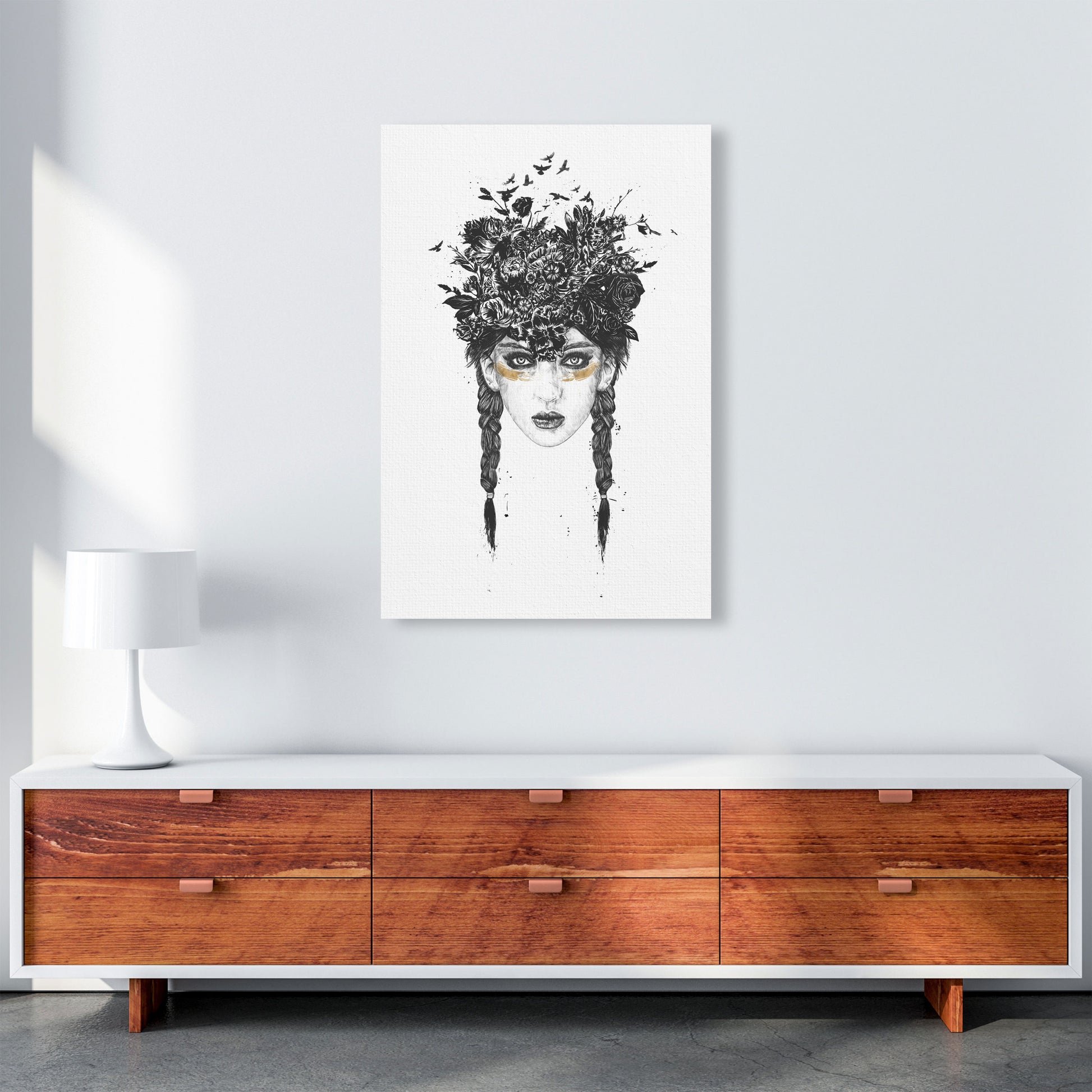 Summer Queen B&W Art Print by Balaz Solti A1 Canvas