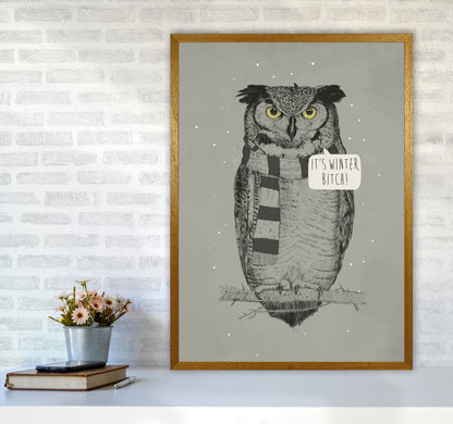 It's Winter B*tch Animal Art Print by Balaz Solti A1 Print Only