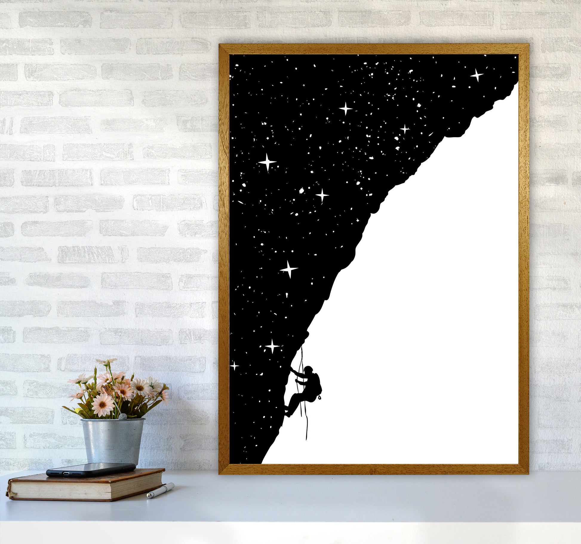 Night Climber B&W Art Print by Balaz Solti A1 Print Only