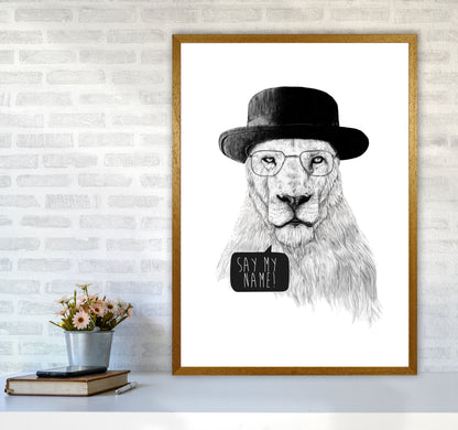 Say My name Lion Animal Art Print by Balaz Solti A1 Print Only