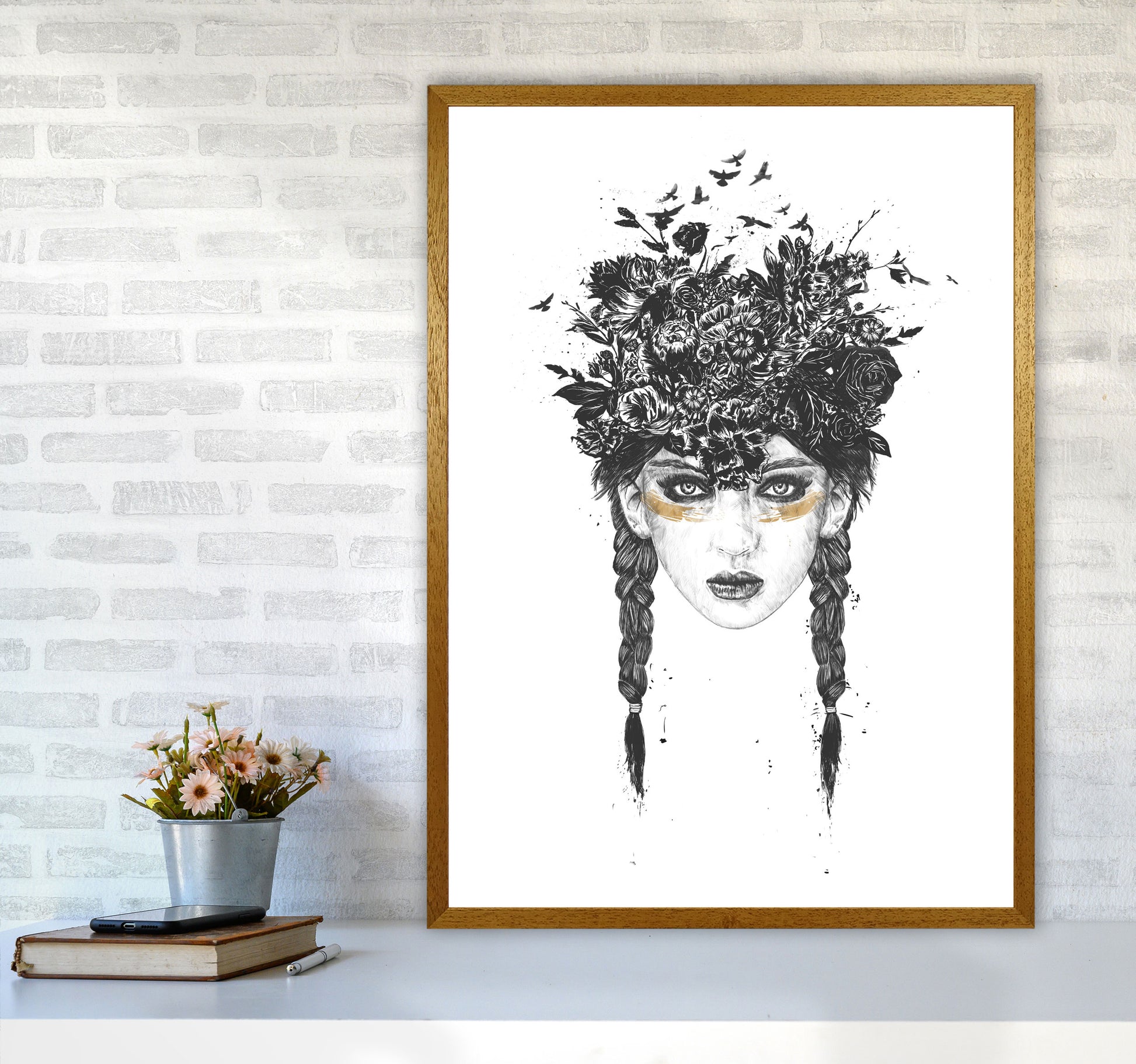 Summer Queen B&W Art Print by Balaz Solti A1 Print Only