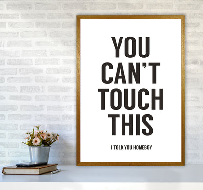 Can't Touch This White Quote Art Print by Balaz Solti A1 Print Only