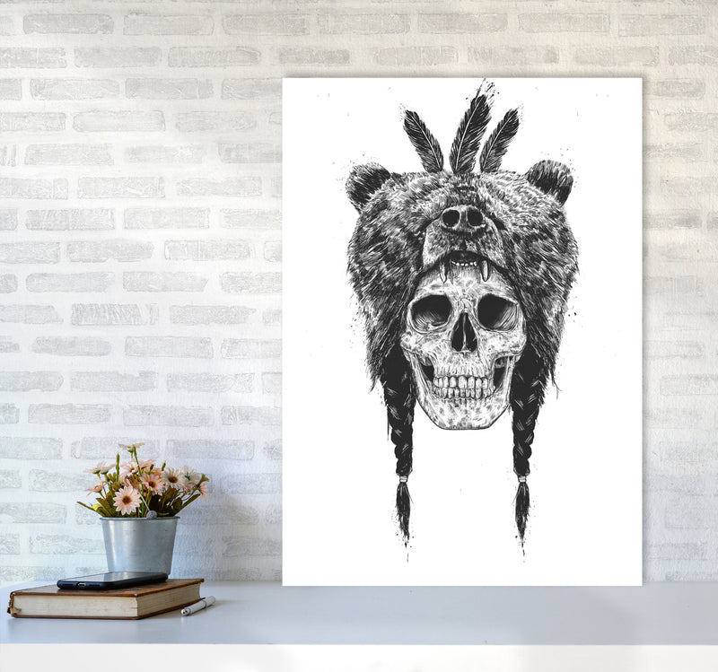 Dead Shaman B&W Gothic Art Print by Balaz Solti A1 Black Frame