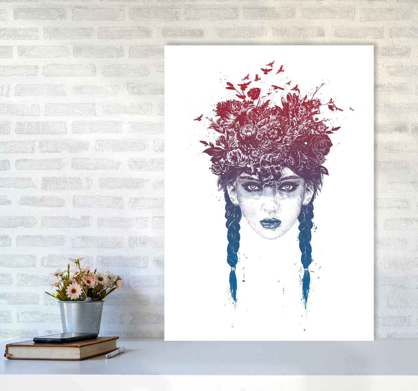 Summer Queen Colour Art Print by Balaz Solti A1 Black Frame