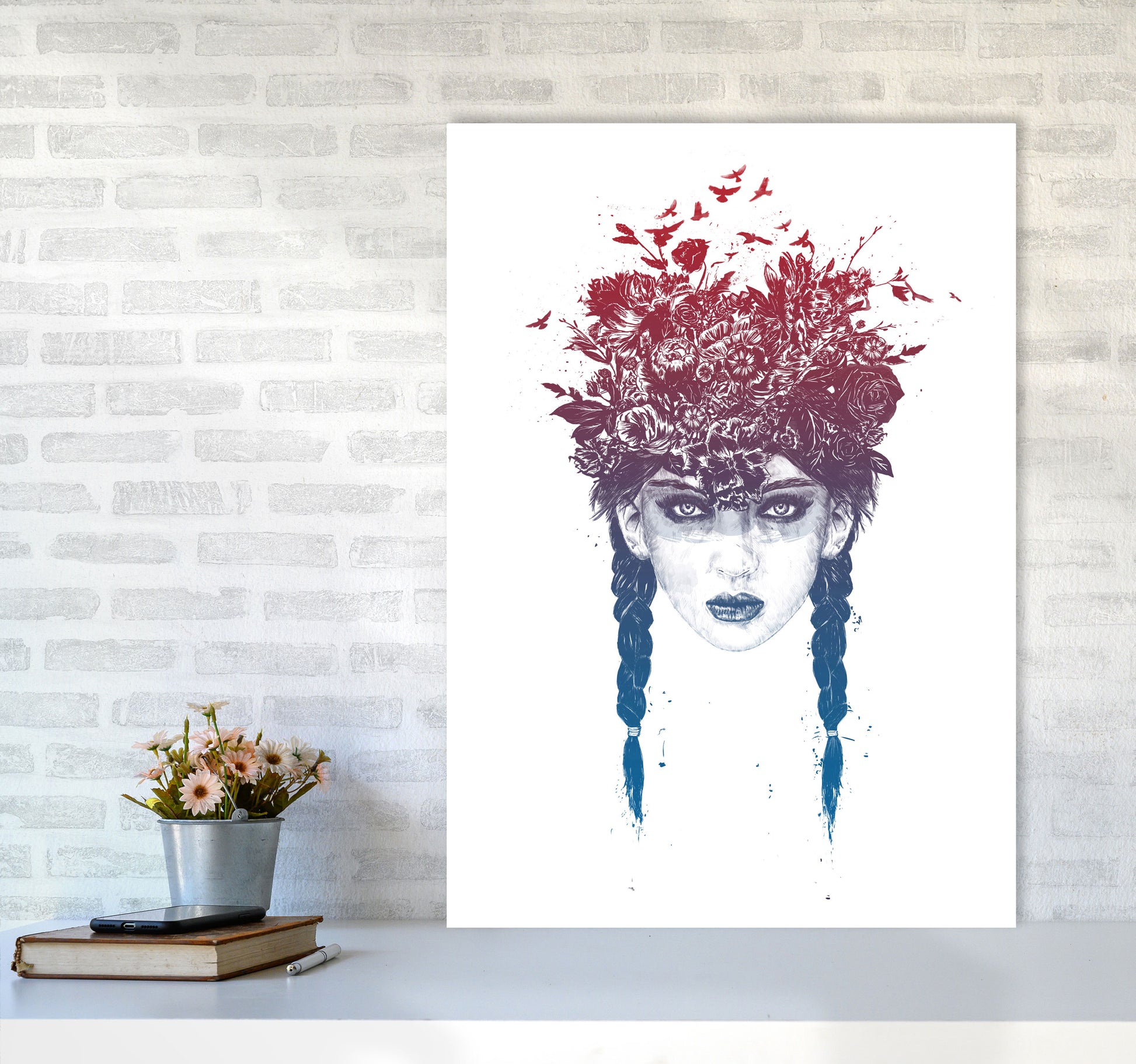 Summer Queen Colour Art Print by Balaz Solti A1 Black Frame