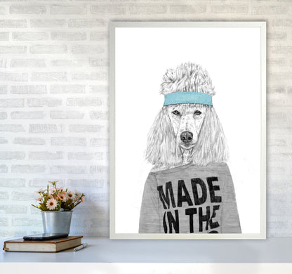80's Bitch Dog Animal Modern Art Print by Balaz Solti A1 Oak Frame