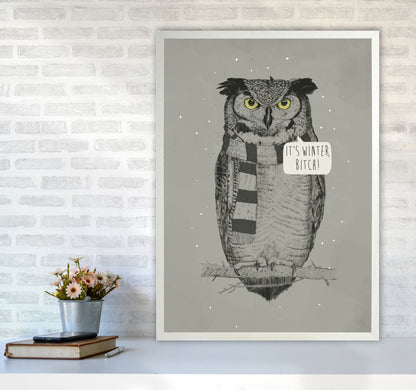 It's Winter B*tch Animal Art Print by Balaz Solti A1 Oak Frame