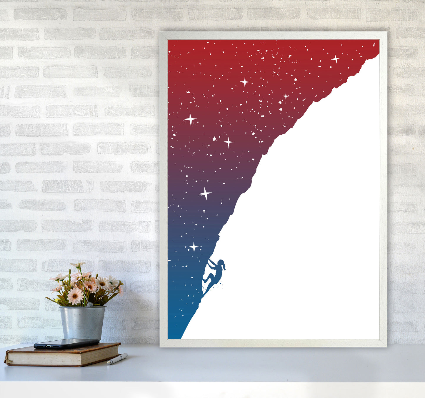 Night Climber Colour Art Print by Balaz Solti A1 Oak Frame