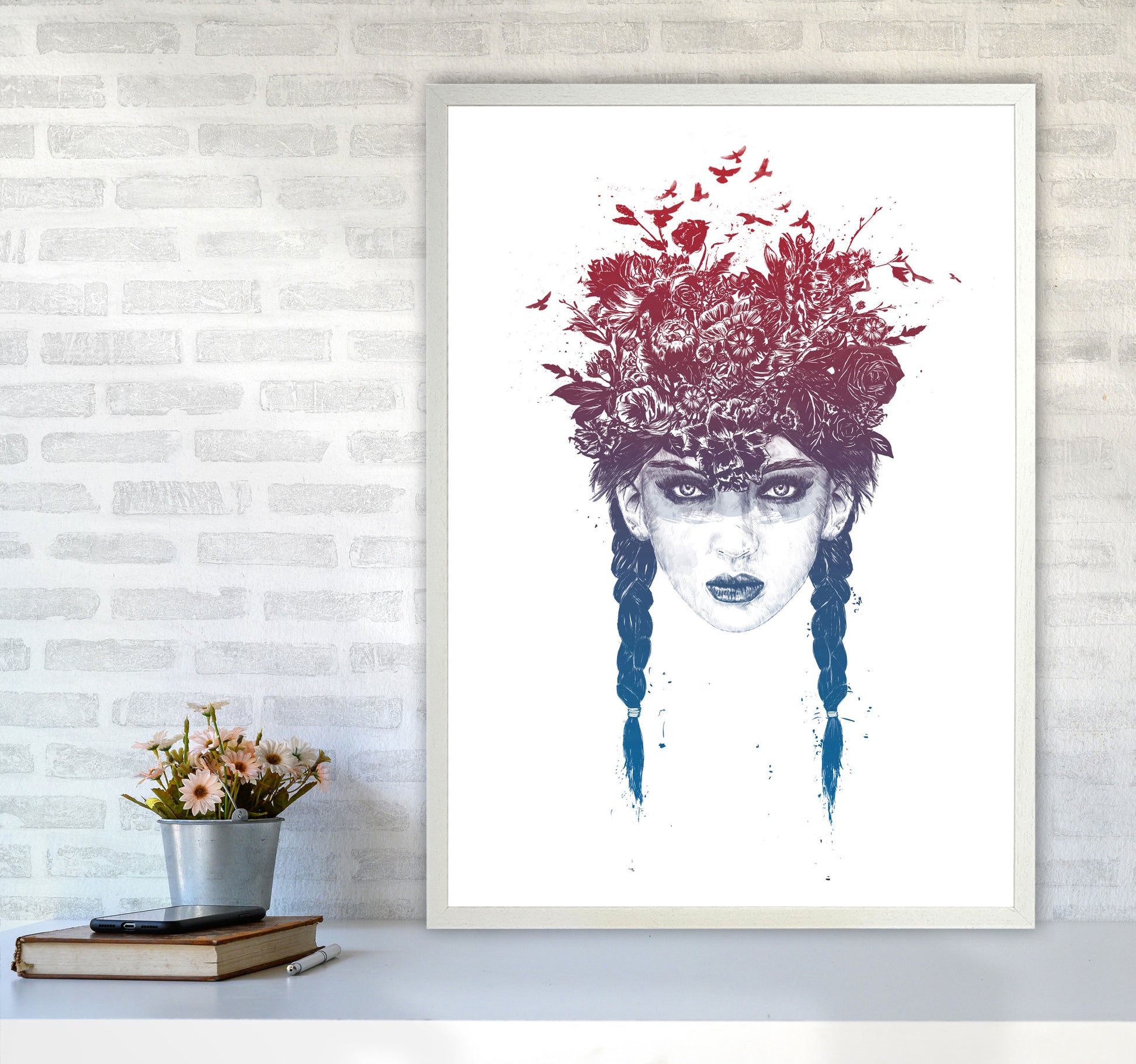 Summer Queen Colour Art Print by Balaz Solti A1 Oak Frame