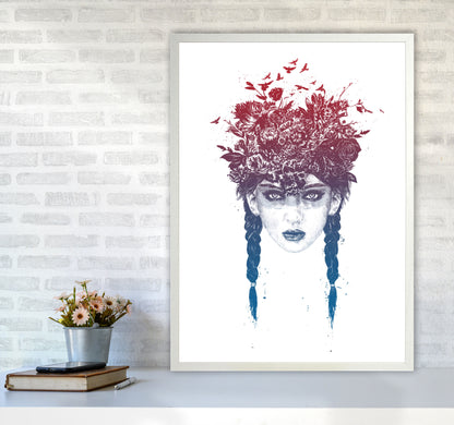 Summer Queen Colour Art Print by Balaz Solti A1 Oak Frame
