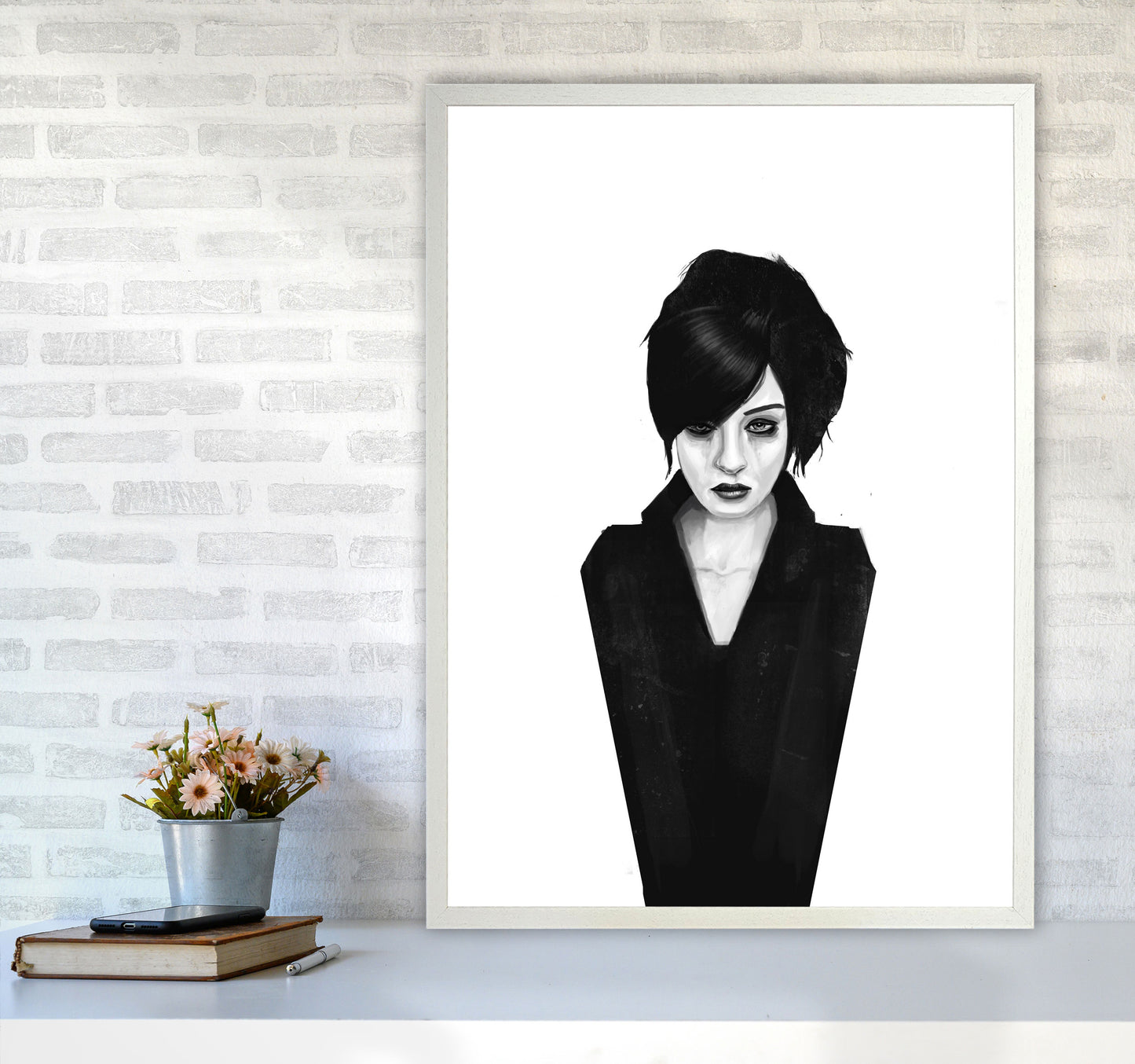 The Widow Art Print by Balaz Solti A1 Oak Frame
