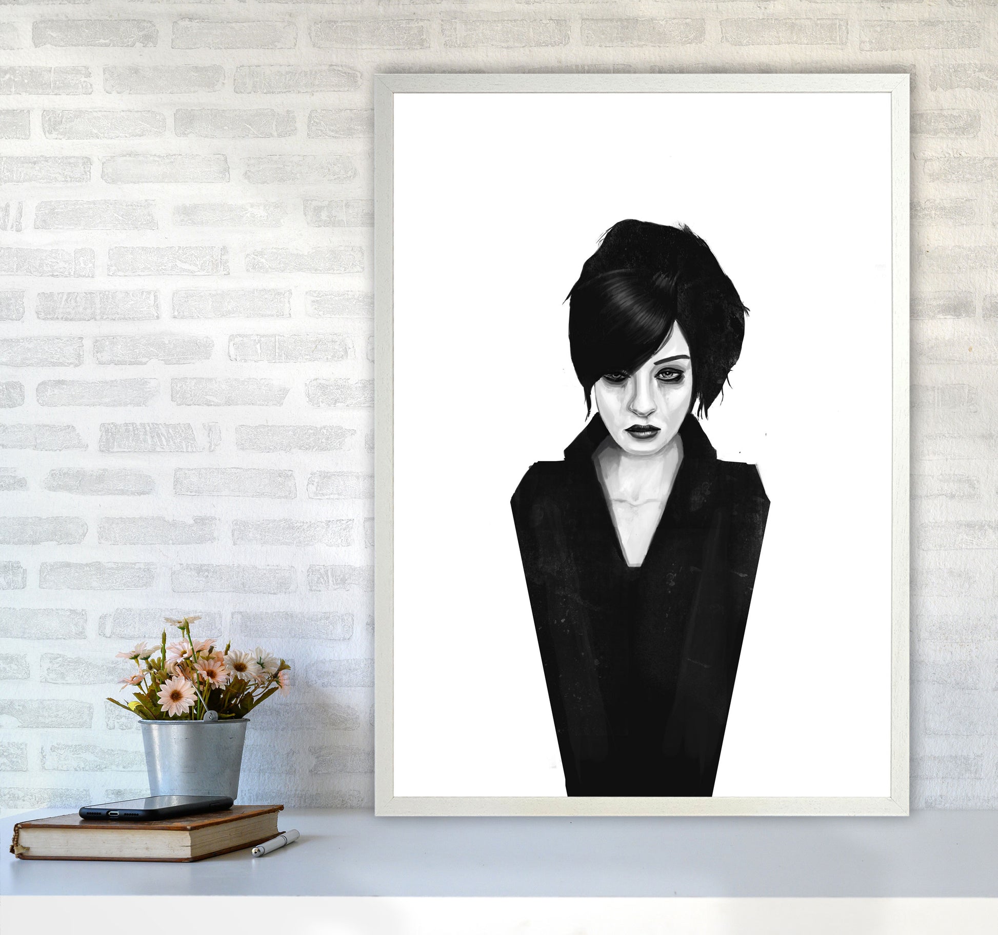 The Widow Art Print by Balaz Solti A1 Oak Frame