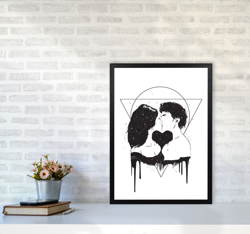 Cosmic Love B&W Art Print by Balaz Solti A2 White Frame