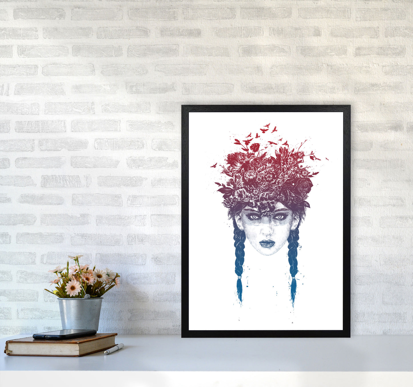 Summer Queen Colour Art Print by Balaz Solti A2 White Frame