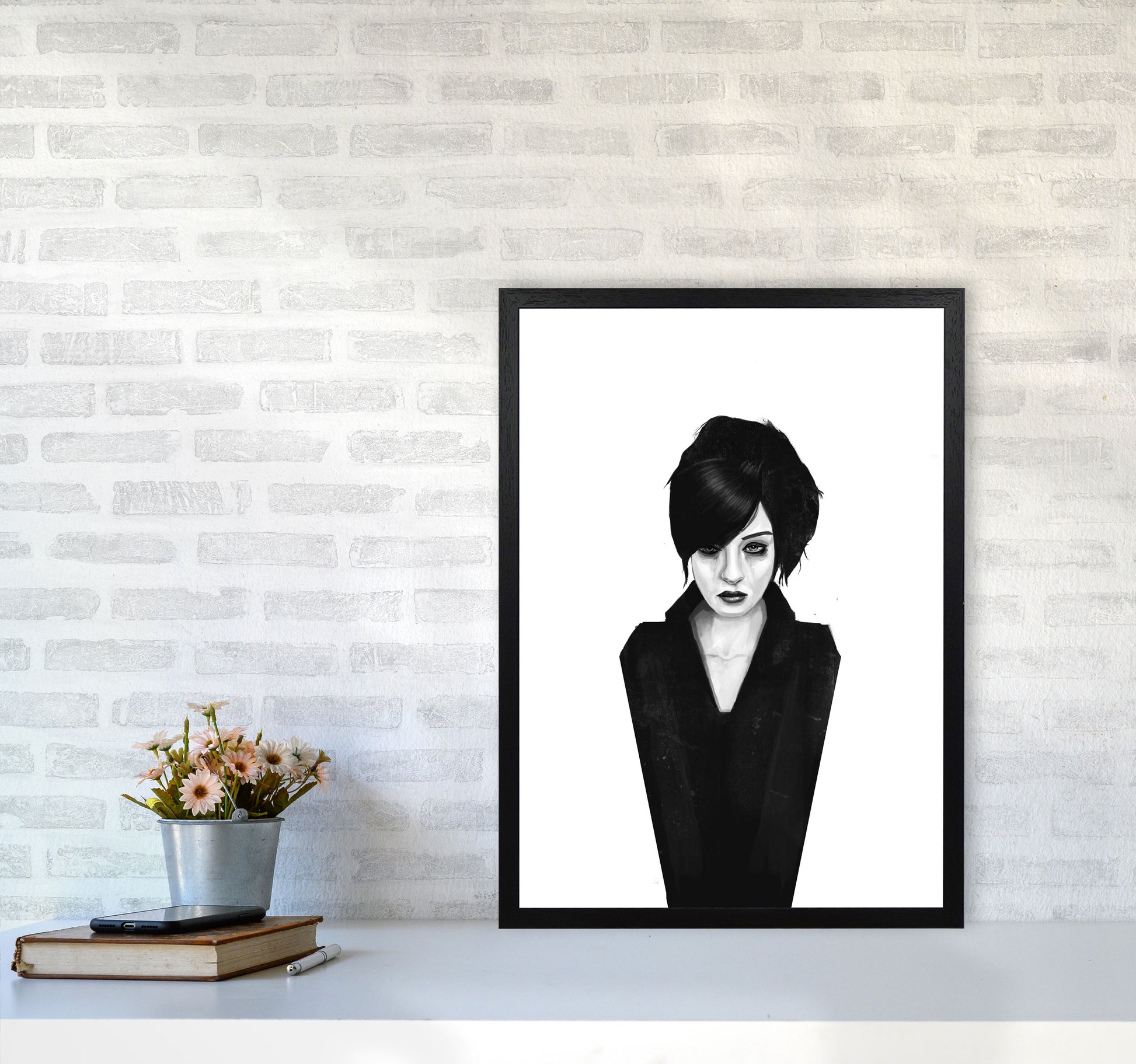 The Widow Art Print by Balaz Solti A2 White Frame