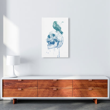 Skull & Raven Colour Animal Art Print by Balaz Solti A2 Canvas