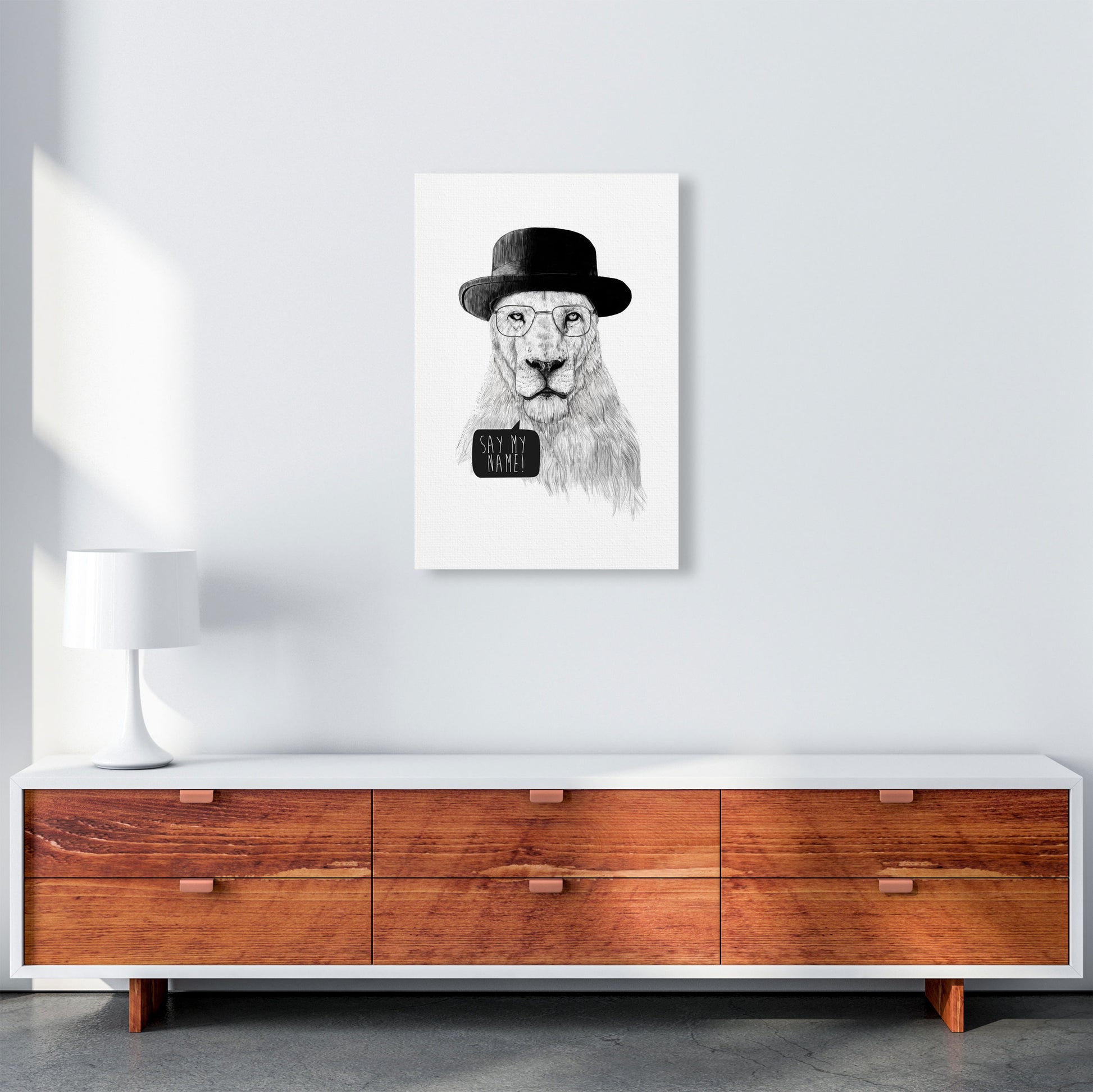 Say My name Lion Animal Art Print by Balaz Solti A2 Canvas