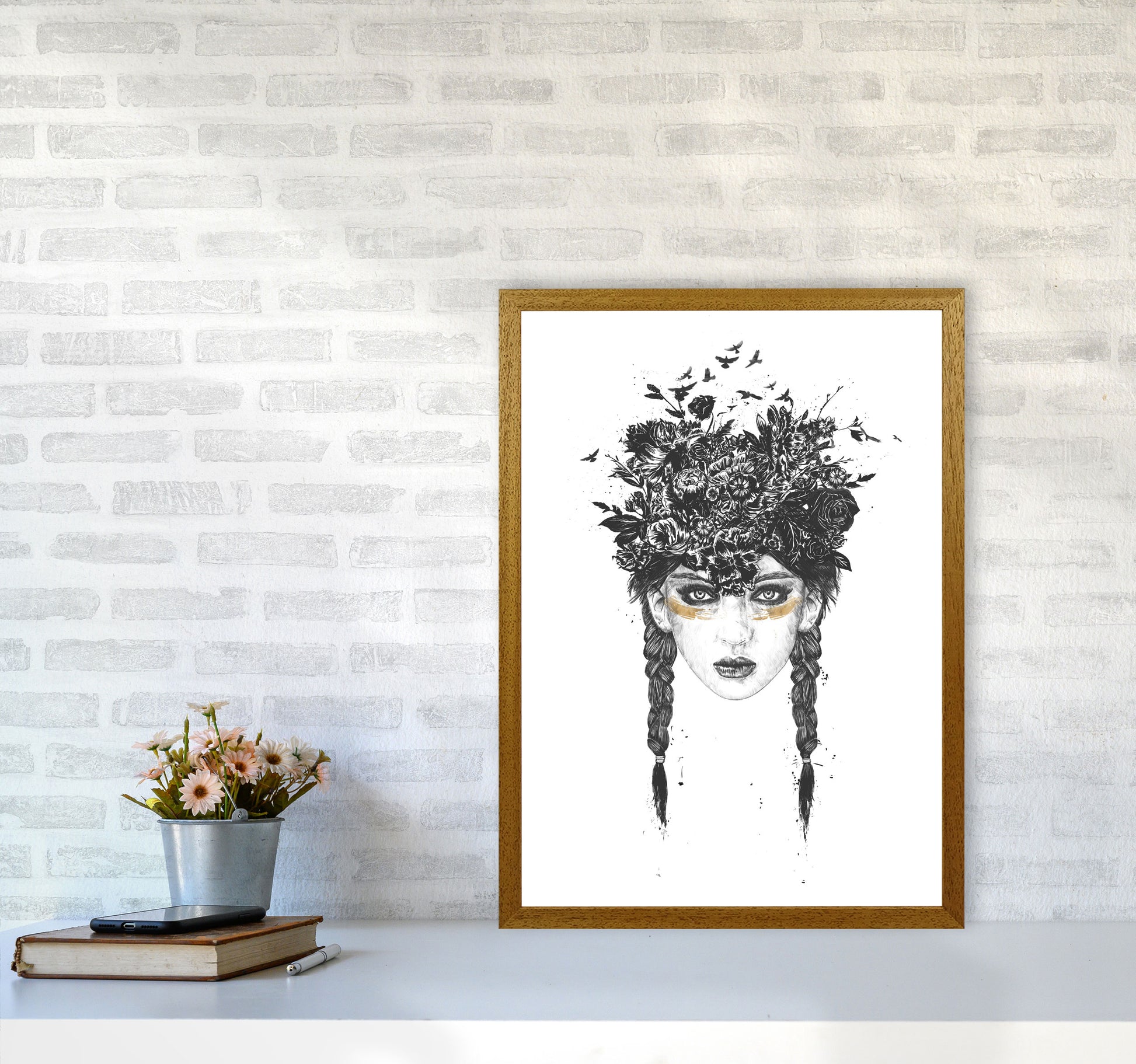 Summer Queen B&W Art Print by Balaz Solti A2 Print Only