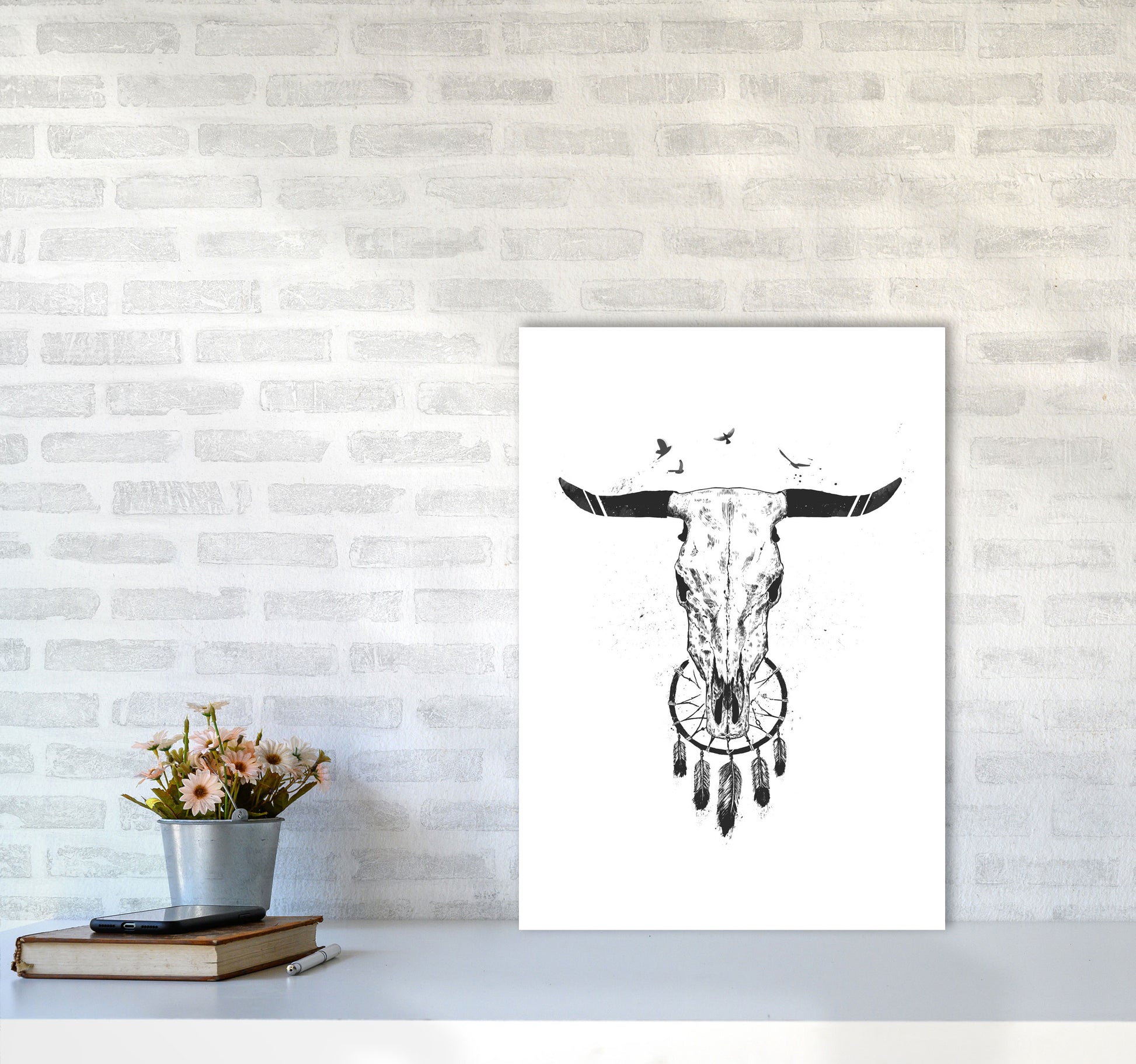 Beautiful Dream B&W Animal Art Print by Balaz Solti A2 Black Frame