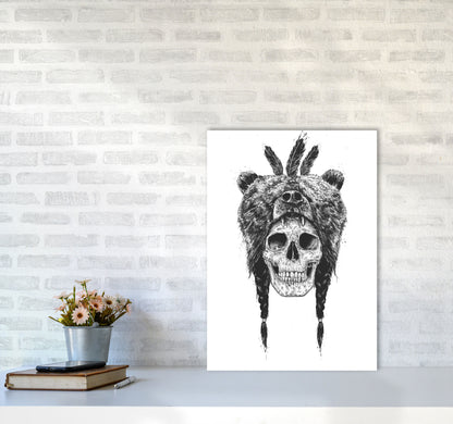 Dead Shaman B&W Gothic Art Print by Balaz Solti A2 Black Frame
