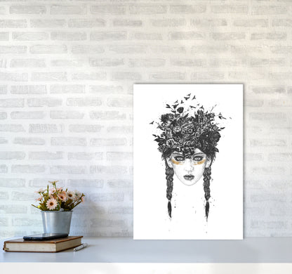 Summer Queen B&W Art Print by Balaz Solti A2 Black Frame