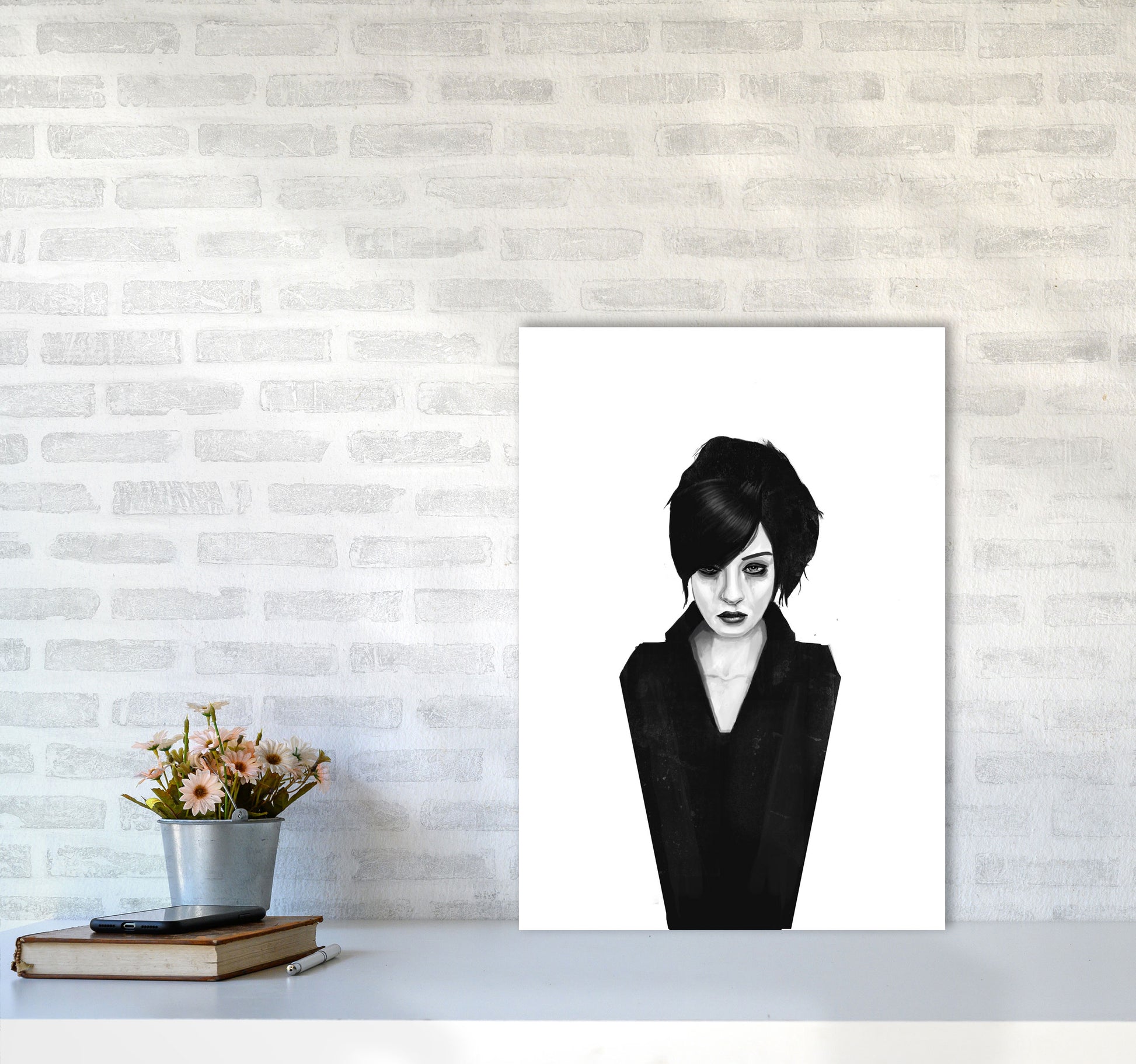 The Widow Art Print by Balaz Solti A2 Black Frame