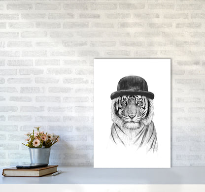Welcome To The Jungle Tiger Animal Art Print by Balaz Solti A2 Black Frame