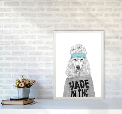80's Bitch Dog Animal Modern Art Print by Balaz Solti A2 Oak Frame