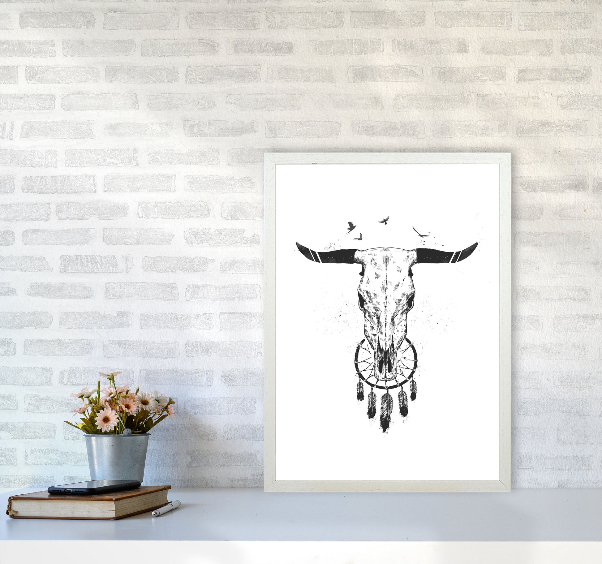 Beautiful Dream B&W Animal Art Print by Balaz Solti A2 Oak Frame